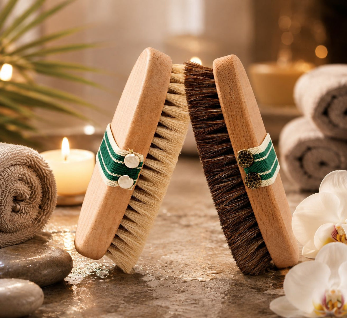Brosse Corps en Crin de Cheval Naturelle – Brossage à Sec | Maison Naturia